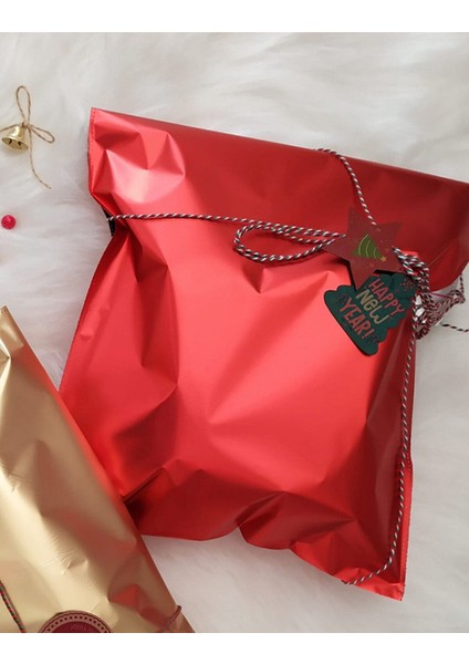 2li Set Ipli 30X45 Kırmızı Yapışkanlı Metalize Hediye Poşeti Metalik Kırmızı Hediye Paketi 10 Adet modelleri