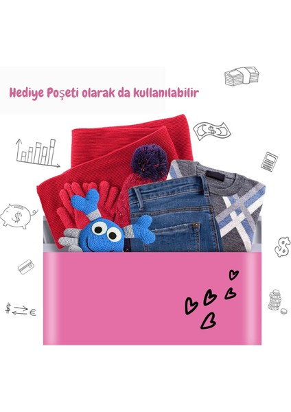 100 Adet 17X25+5 Küçük Boy Fuşya Kargo Poşeti Cepsiz Hediye Paketleme Poşeti