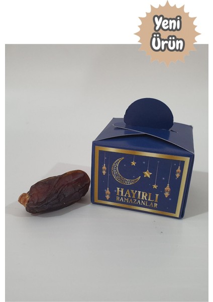 Minik Boy Ramazan Ayı Temalı Hurma Paketleme Kutusu Şeker Lokum Kutusu 10 Adet
