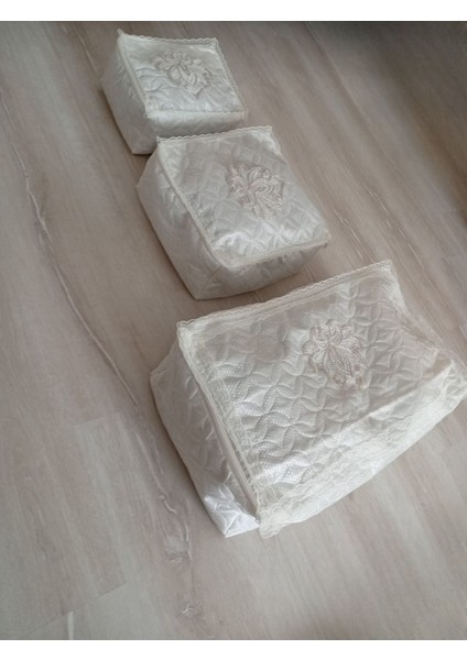 3'lü Jakar Hilye Kumaş Bohça Söz Nişan Hırka Ekru
