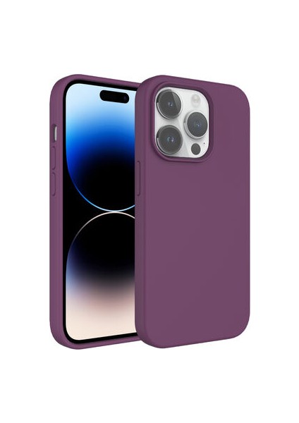 iPhone 14 Pro Kılıf Sıvı Teknolojili Silinebilir Sert Kılıf Yumuşak Dokulu ve Soft Yapılı Magsafe Özellikli Pastella Premium Silikon Kapak Kapak