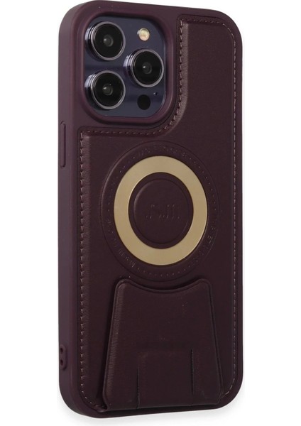 Newface iPhone 13 Pro Max Kılıf Merkür Magneticsafe Standlı Kapak - Derin Mor fiyatları