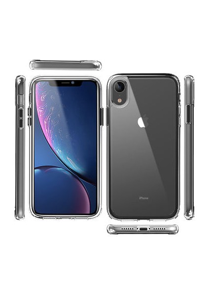 iPhone Xr Kılıf Tam Koruma Sağlayan Ultra Sağlam Glazarm Premium Şeffaf Sert Silikon Kapak