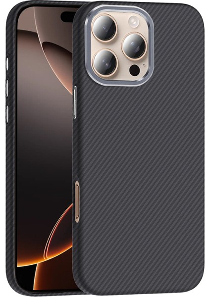 iPhone 16 Pro Max Kılıf M-Safe Özellikli ve Karbon Tasarımlı Şık Armalux Premium Sert Kapak