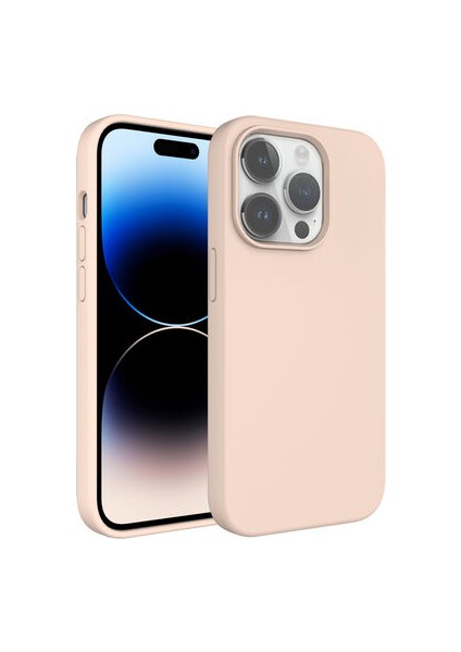 iPhone 14 Pro Kılıf Sıvı Teknolojili Silinebilir Sert Kılıf Yumuşak Dokulu ve Soft Yapılı Magsafe Özellikli Pastella Premium Silikon Kapak Kapak