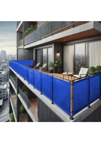 75 cm x 8 M Mavi Renk Balkon Korkuluk Branda, Dayanıklı ve Şık Tasarım