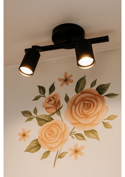 2'li Spot Güçlü Aplik Siyah Beyaz, Eşit ve Şık Tasarım