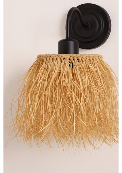 El Yapımı Doğal Siyah Metal Duvar Aydınlatması, Boho Tarz, 27X22 cm fırsatları