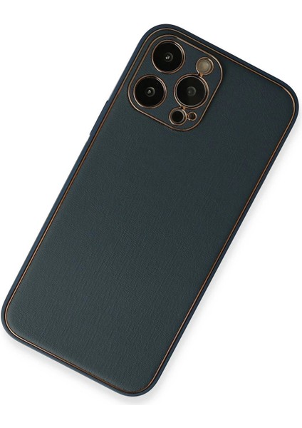 Newface iPhone 13 Pro Max Kılıf Coco Deri Silikon Kapak - Mavi fiyatları