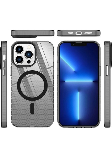 Newface iPhone 13 Pro Max Kılıf Beta Magneticsafe Silikon - Siyah modelleri
