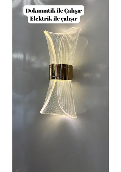 Modern Altın Sarısı Dekoratif Duvar Apliği, Şık ve Şık Tasarım