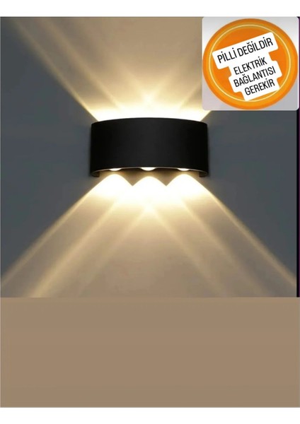 10W Sarı LED Duvar Aplik, Çift Taraflı Dekoratif ve Suya Toza Dayanıklı