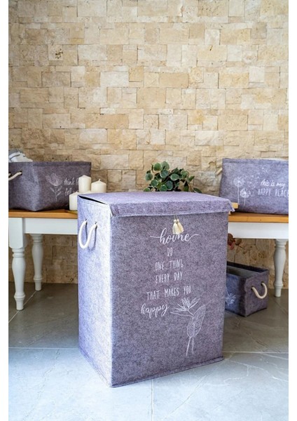 Geniş Kapasiteli Keçe Kapaklı Çok Amaçlı Mega Kutu Hurç 55X41X30 cm modelleri