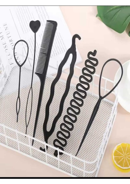 6 Lı Saç Topuz Yapma ve Saç Örme Aparatlı Tarak Seti Saç Şekillendirme Saç Toplama Aparatları