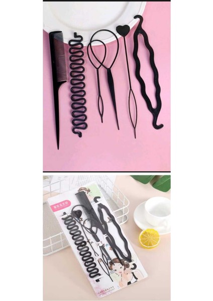 6 Lı Saç Topuz Yapma ve Saç Örme Aparatlı Tarak Seti Saç Şekillendirme Saç Toplama Aparatları modelleri