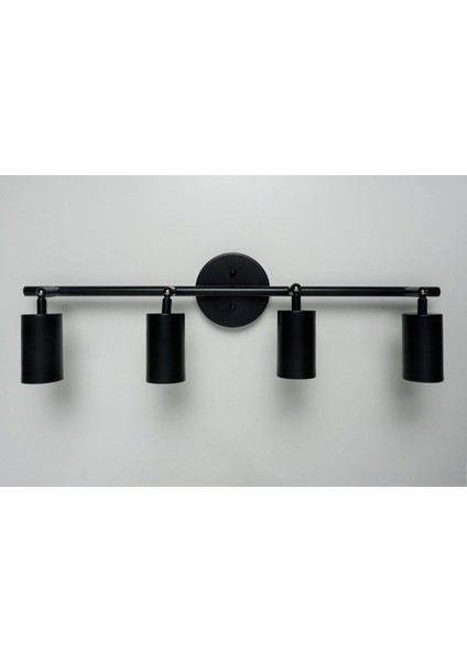Dörtli Siyah Spor Aplik ve GU10 Ampüller ile Şık ve Modern Aydınlatma Seti fiyatları