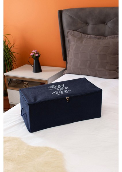 Baskılı Lacivert Küçük Boy Hurç 52X28X21 Cm, Şık ve Kullanışlı Ürün