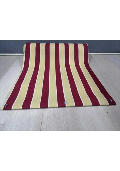 67X150CM Bordo Krem Çizgili Kumaş Balkon Brandası, Istediğiniz Ölçüde Çoğaltabilirsiniz