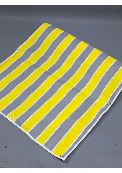 75X100 cm Gri Sarı Çizgili Kumaş Balkon Brandası Kenar Dikişi fiyatları