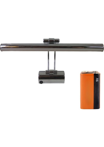 Gri Renkli, Pilli Krom Kasa, Ayna Üstü Flüt Tarzı Tablo Aydınlatması