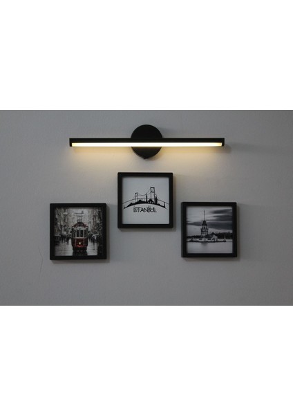 Siyah Kare Çerçeve ve Yapışkanlı Sarı Aplik Lamba 4'lü Set 14X14 modelleri