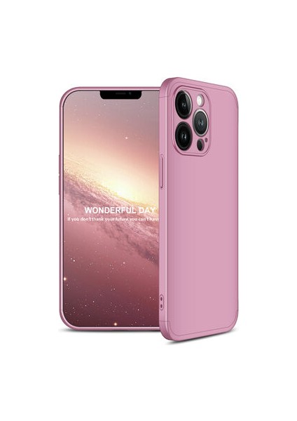 iPhone 13 Pro Kılıf 3 Parçalı Tam Koruma Şık Trivex Premium Sert Kapak