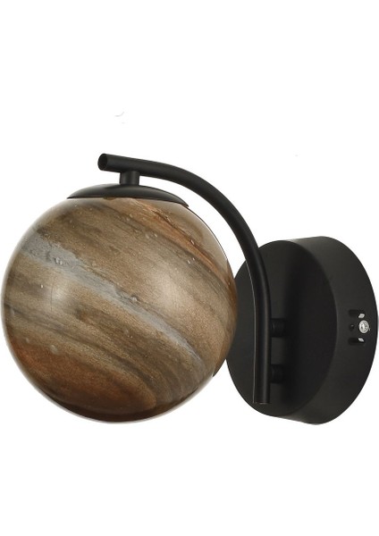 Modern Toprak Desenli Camlı Sarkıt Aydınlatma, Siyah Kasa, Şık ve Şık Tasarım