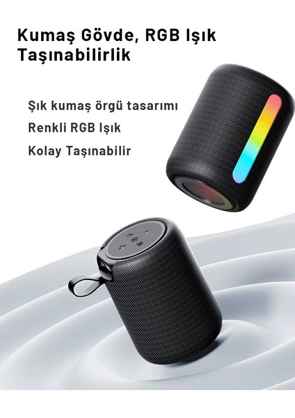 Rgb Bluetooth V5.3 Hoparlör Örgülü Tasarım Taşınabilir Stereo Ses Si Tf/Usb Girişli fiyatları