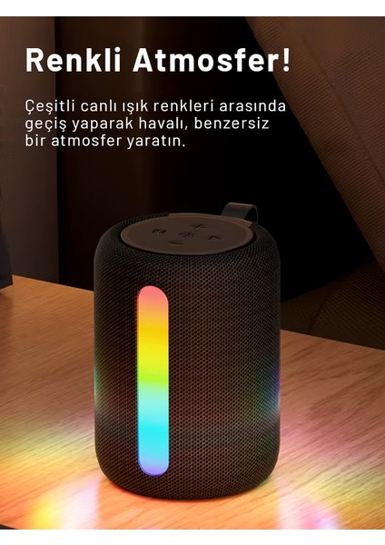 Rgb Bluetooth V5.3 Hoparlör Örgülü Tasarım Taşınabilir Stereo Ses Si Tf/Usb Girişli fırsatları