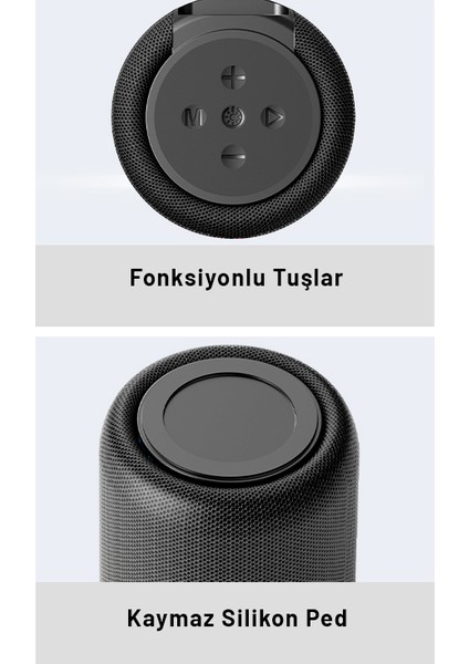 Rgb Bluetooth V5.3 Hoparlör Örgülü Tasarım Taşınabilir Stereo Ses Si Tf/Usb Girişli