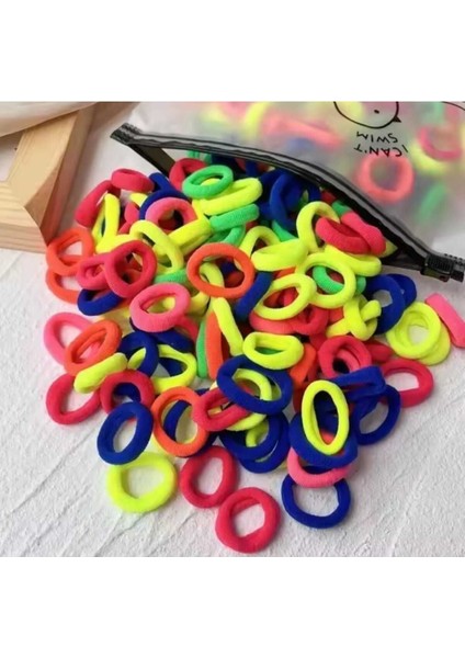 100 Adet Çantalı Lastik Toka Küçük Lastik Toka Küçük Toka Minik Toka Çocuk Tokası Bebek Tokası