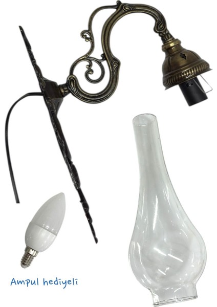 Otantik Eskitme Gaz Aplik, Metal Duvar Lambası, Dekoratif ve Şık Tasarım fiyatları