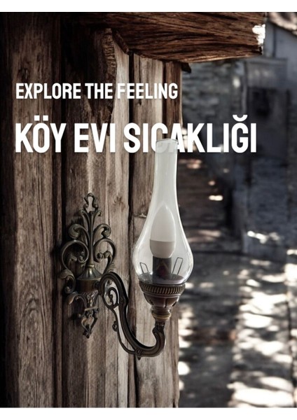 Otantik Eskitme Gaz Aplik, Metal Duvar Lambası, Dekoratif ve Şık Tasarım indirimleri