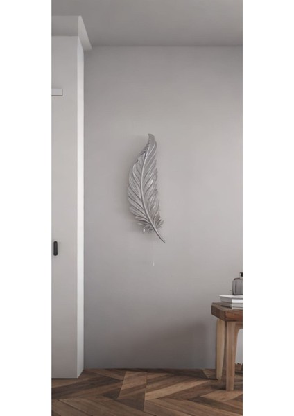 Led'li Tüy Aplik Dekoratif Aydınlatma Süsü, 60X18 Cm, Gümüş fırsatları