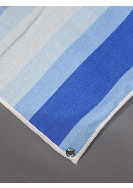 75X100 cm Mavi Lacivert Çizgili Kumaş Balkon Brandası, Kenar Biye Dikişli fırsatları