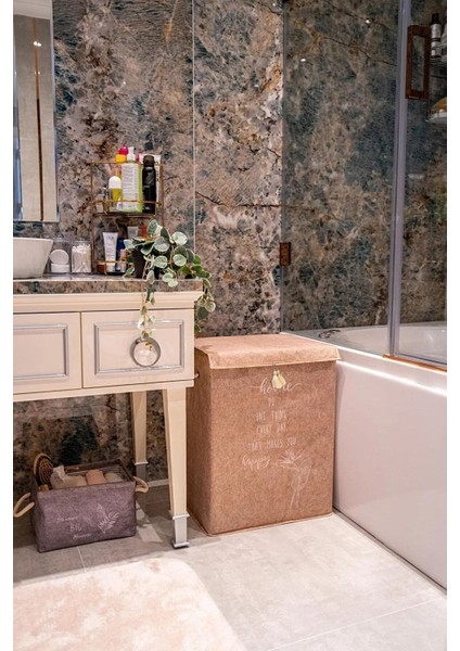 2'li Keçe Kapaklı Mega Çamaşır Sepeti Seti Bej Gri modelleri