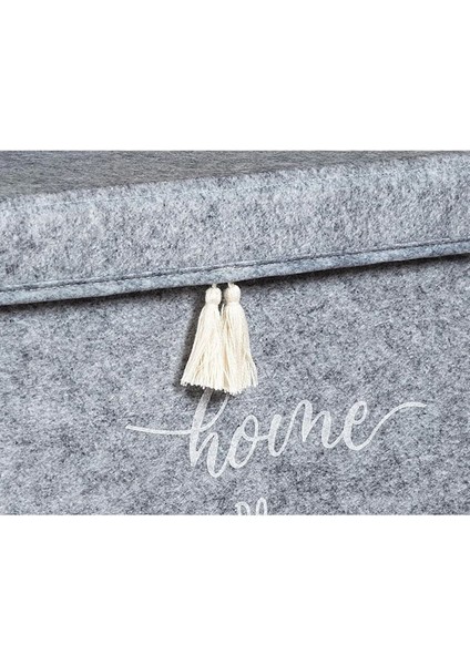 2'li Keçe Kapaklı Mega Çamaşır Sepeti Seti Bej Gri