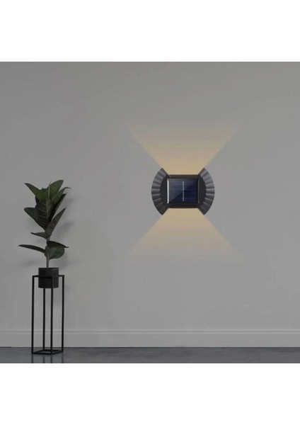 Solar Çalıştırmalı 5W LED Aplik, Gün Işığı, Siyah, Enerji Tasarruflu fırsatları