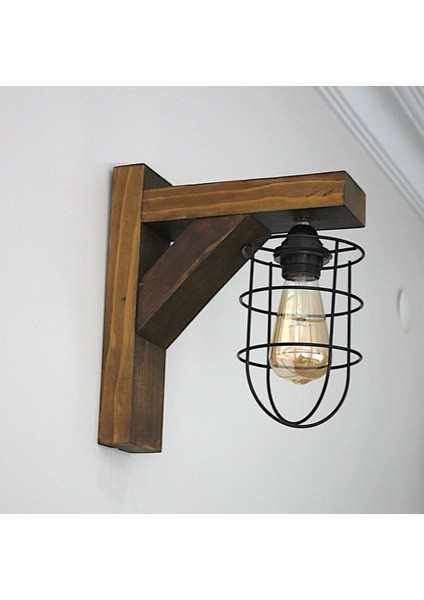 Şık Ahşap ve Metal Aplik, Siyah, Modern ve Güzel Tasarım fırsatları