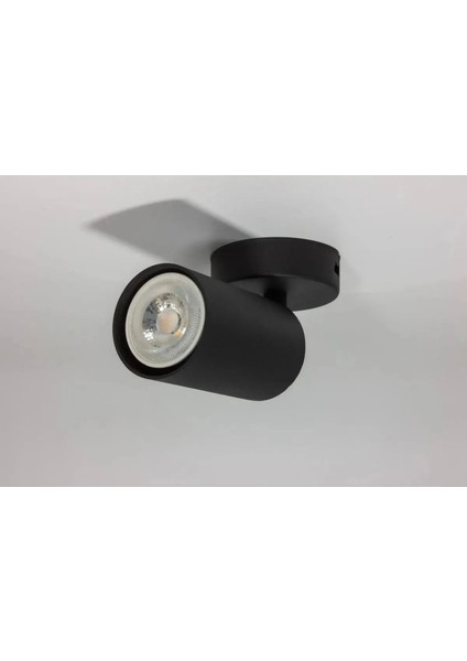 Modern Siyah Duvar Aydınlatma Spotu, GU10 LED Ampul ile Birlikte, Gün Işığı Tonunda
