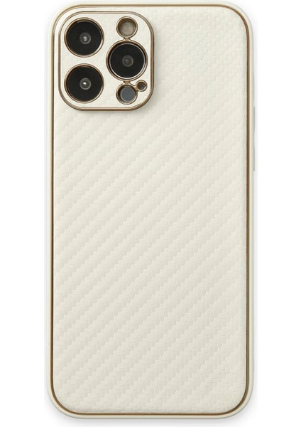 Newface iPhone 13 Pro Max Kılıf Coco Karbon Silikon - Beyaz