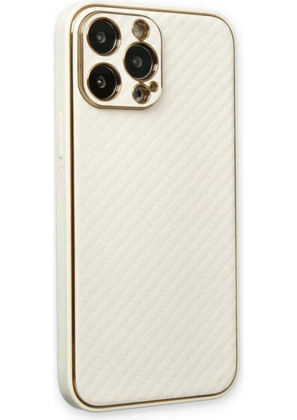 Newface iPhone 13 Pro Kılıf Coco Karbon Silikon - Beyaz modelleri