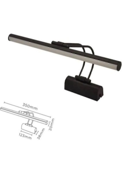 Şık Siyah Ayna Üstü Banyo Ledli Aplik 220V, 3000K Günışığı