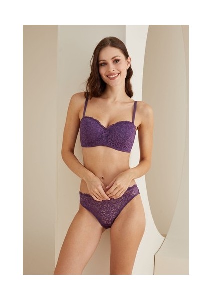 Zarif Mor Sütyen Külot Takımı NBB4817