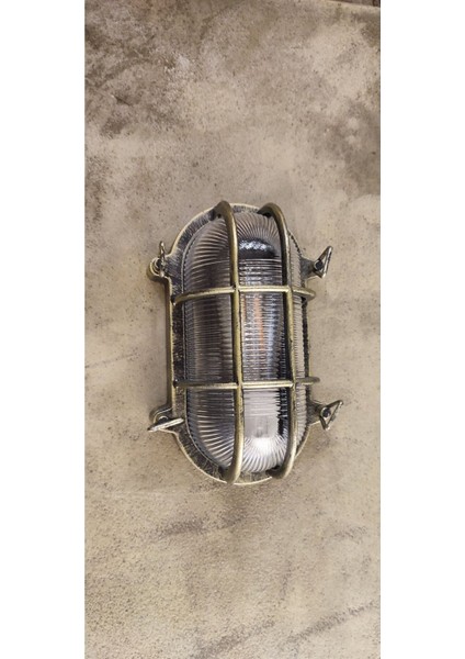 Şık Oval Alüminyum Camlı Tavan ve Duvar Aplikası, Sarı Renk