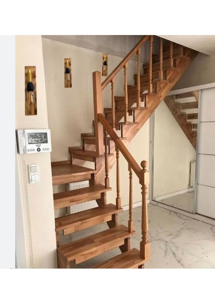 Kahverengi Ahşap ve Bronz Aplik, Şık 2'li Set fırsatları