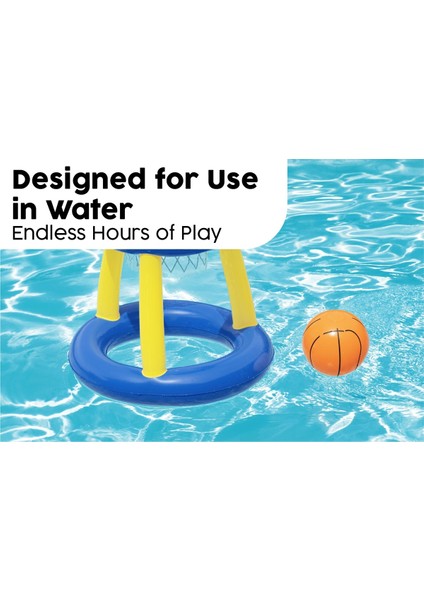 Şişme Basketbol Oyun Seti - Deniz Pota Oyun Seti - Bahçe Basketbol Oyun Seti - Yüzen Havuz Basketbol Oyun Seti - Şişme Pota Oyunu 61 Cm.