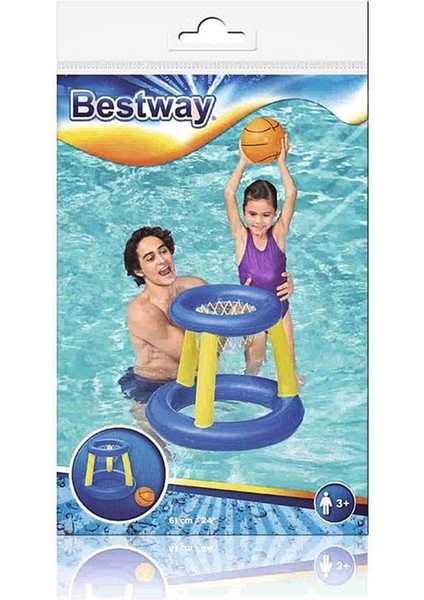Şişme Basketbol Oyun Seti - Deniz Pota Oyun Seti - Bahçe Basketbol Oyun Seti - Yüzen Havuz Basketbol Oyun Seti - Şişme Pota Oyunu 61 Cm.