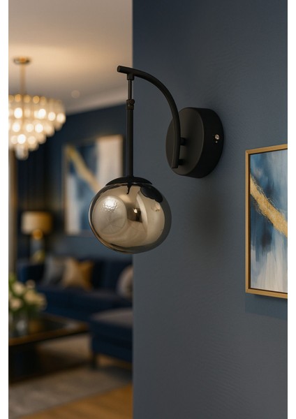 Asimetrik Krom Camlı Sarkıt Aplik, Modern ve Şık Iç Mekan Aydınlatma Parçası fiyatları