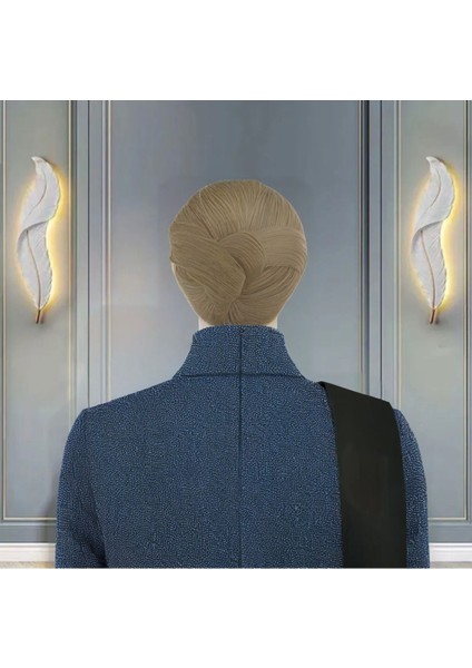 Aydınlatmalı Tüy Aplik 2'li Set, Beyaz, Pilli, LED Işık, Polyester fiyatları